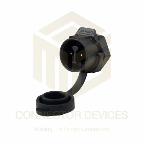 LP12 125V 5A 2Pin Male Socket IP67 Waterproof Power Connector Plastic Shell Solder Terminal