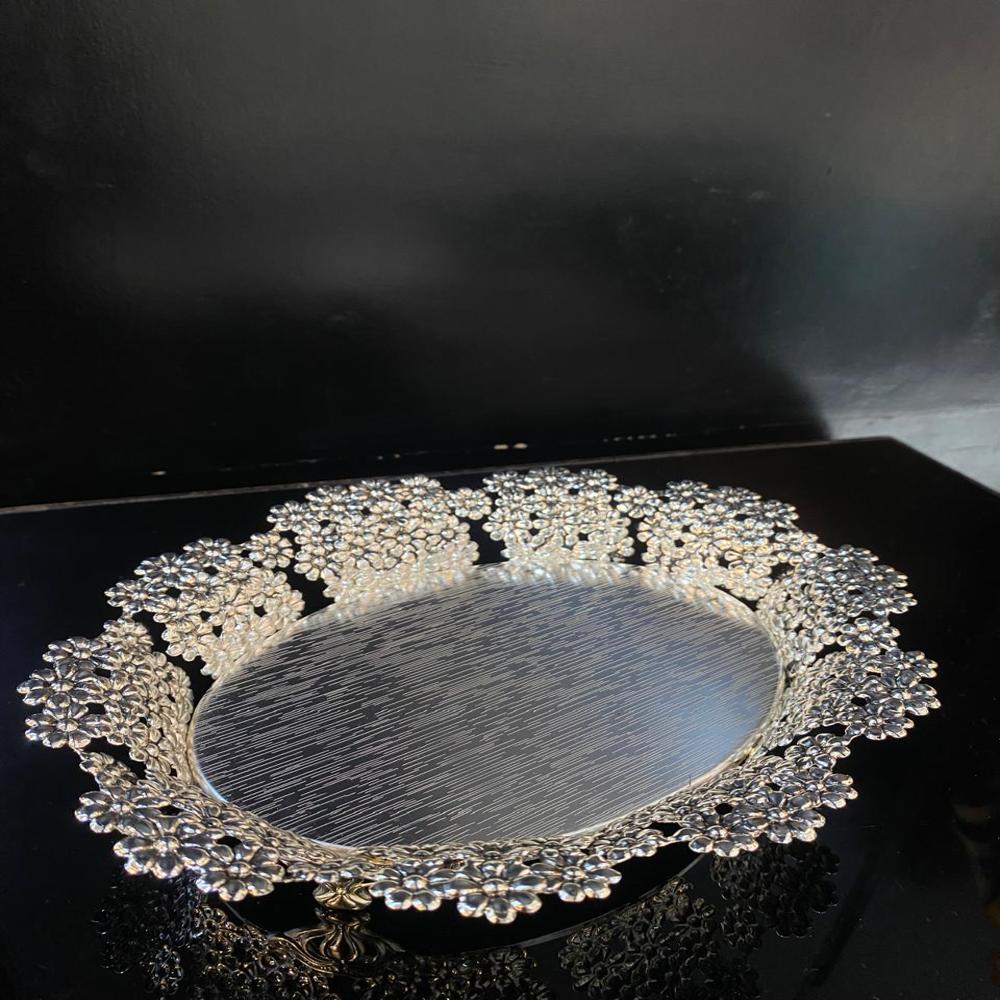 silver plated oval tray