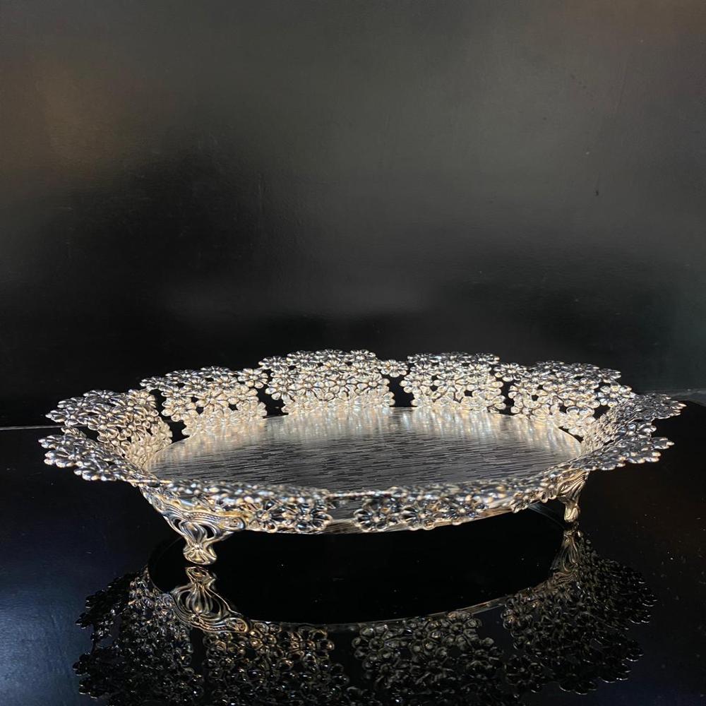 silver plated oval tray