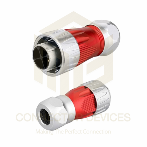 DH24 500V 25A 4Pin Male Plug IP67 Metal Waterproof Power Connector Metal Shell Solder Terminal