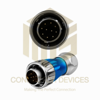 Dh24 400v 10a 10pin Male Plug Ip67 Die-cast Zinc Alloy Shell 110x37x37mm Silver, Waterproof, Screw-on Locking Coupling