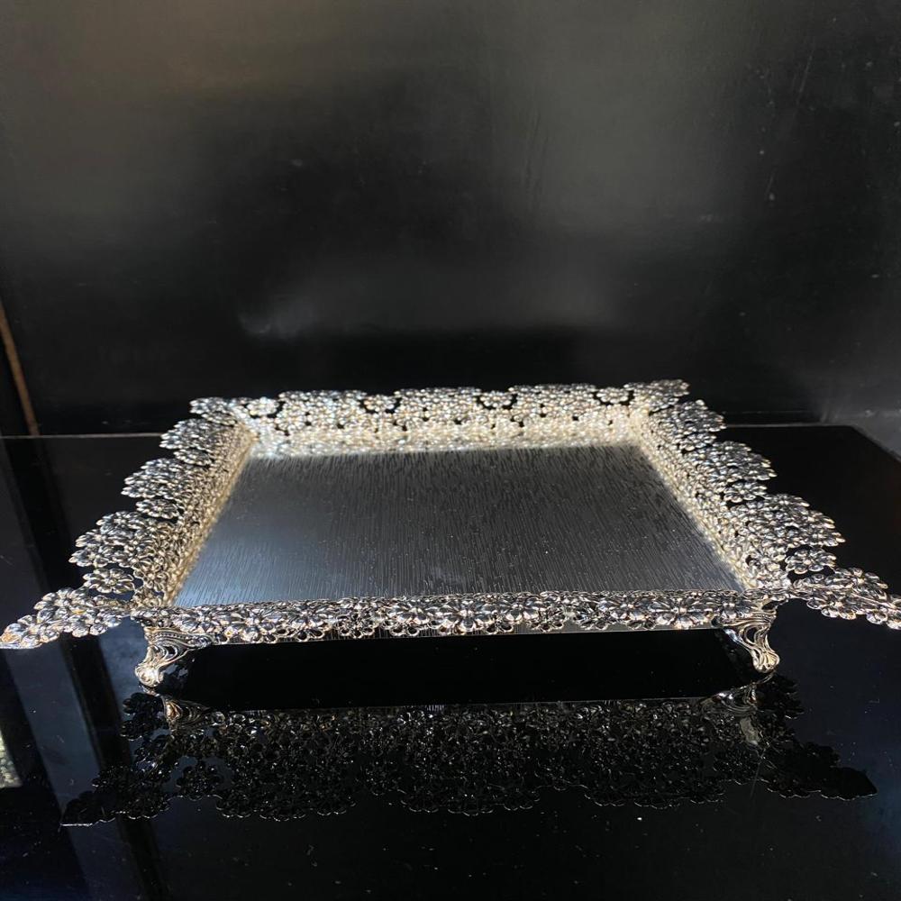 Silver Plated Squer Tray - Material: Metal