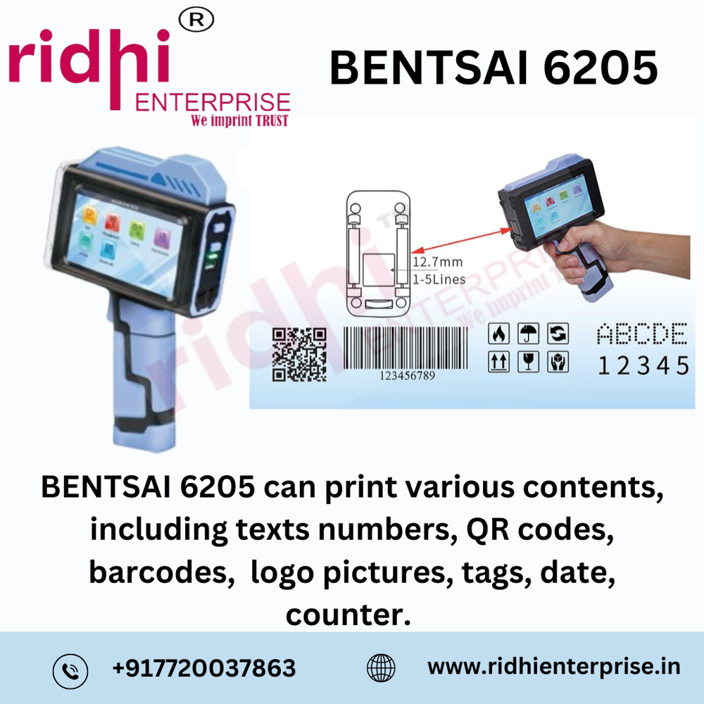 Bentsai 6205-6210 Series Handheld Inkjet Printer Portable Expiry Date Qr Codes Printer - Automatic Grade: Semi-automatic