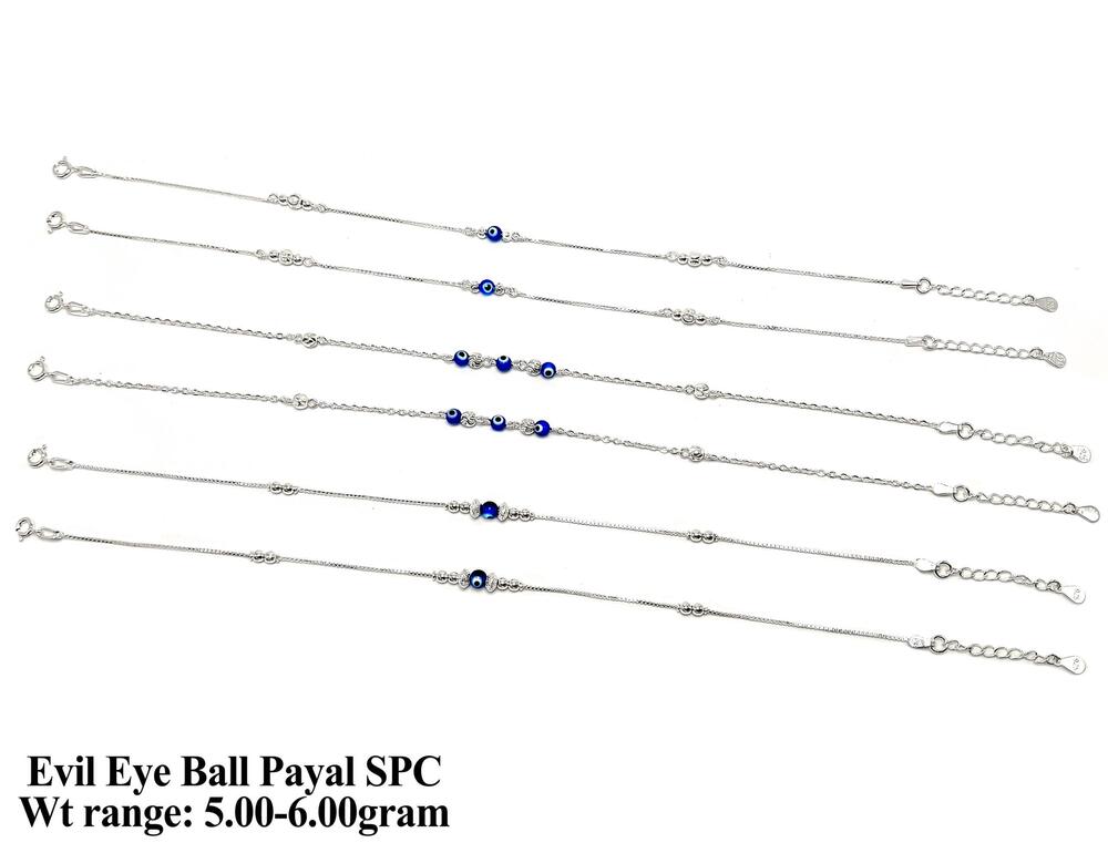92.5 SILVER EVIL EYE BALL PAYAL