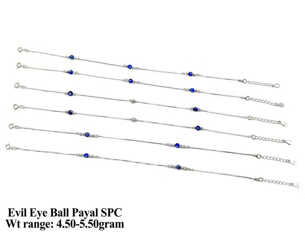92.5 SILVER EVIL EYE BALL PAYAL
