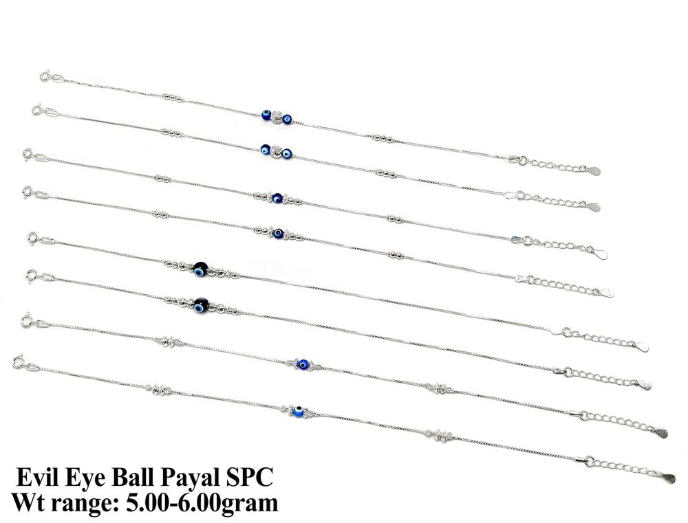 92.5 SILVER EVIL EYE BALL PAYAL