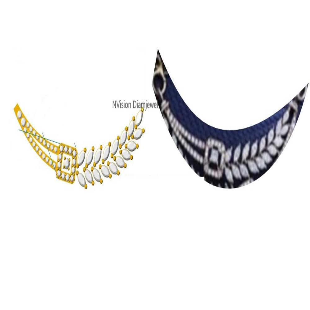 Radiant Leaf Harmony Labgrown Diamond Mangalsutra with Earring