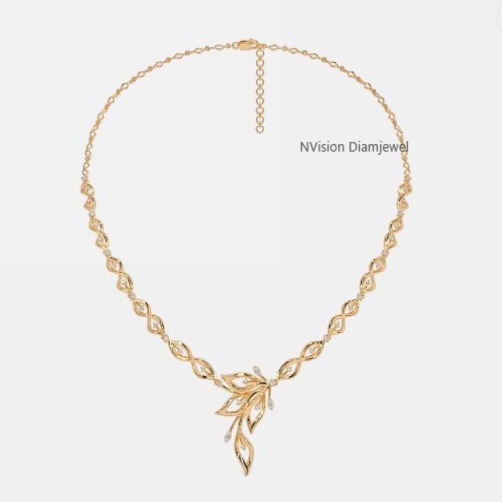 Ethereal Petals Lustrous Natural Diamond Necklace