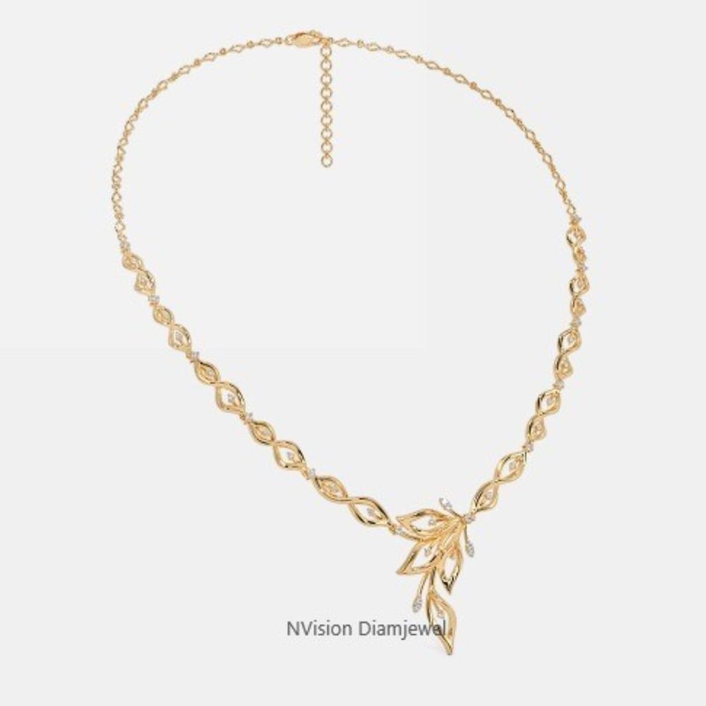 Ethereal Petals Lustrous Natural Diamond Necklace