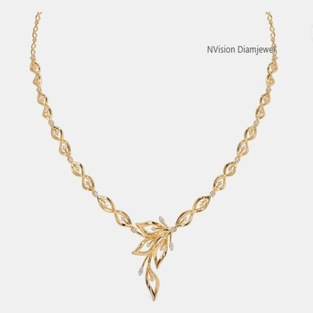 Ethereal Petals Lustrous Natural Diamond Necklace