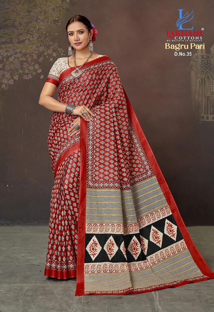 Lakhani Bagru pari Vol-4  Cotton Saree