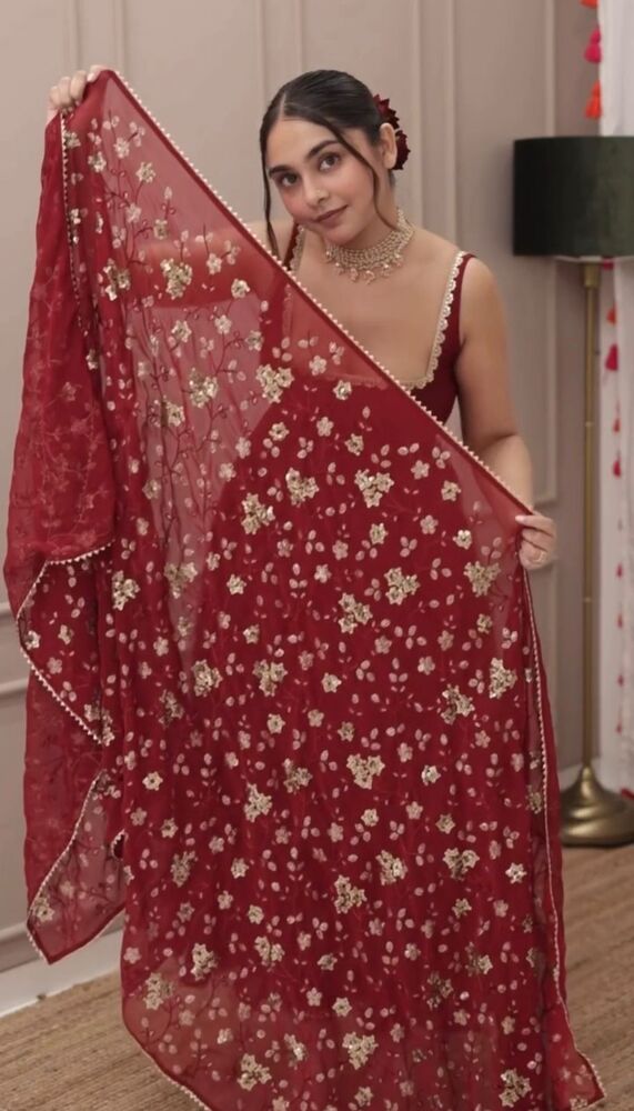 Georgette 3 Piece Suit - Bust Size: 44 Inch (In)