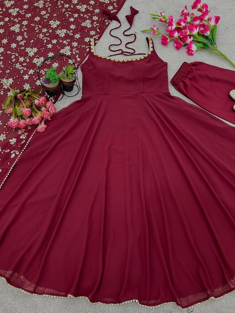 Georgette 3 Piece Suit - Bust Size: 44 Inch (In)