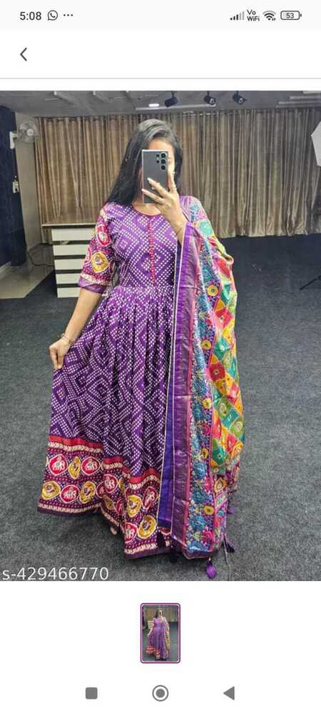 Women Gown With Duppata Banarasi Silk - Design: Attractive