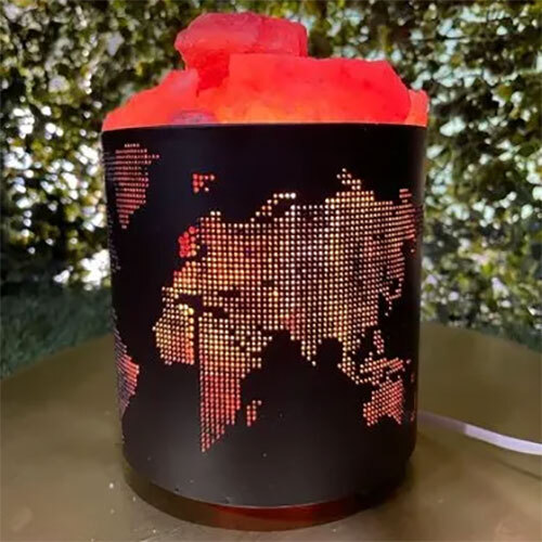 Himalayan Salt Lamp World Map M