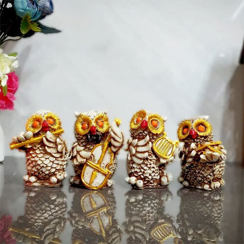 Global Aroma Musical Owl Set Resin Showpiece
