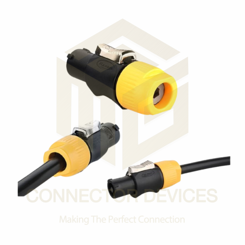 YF24 500V 20A 3Pin PowerCON IP67 Waterproof Plug Power-In Connector Plastic Shell Solder Terminal