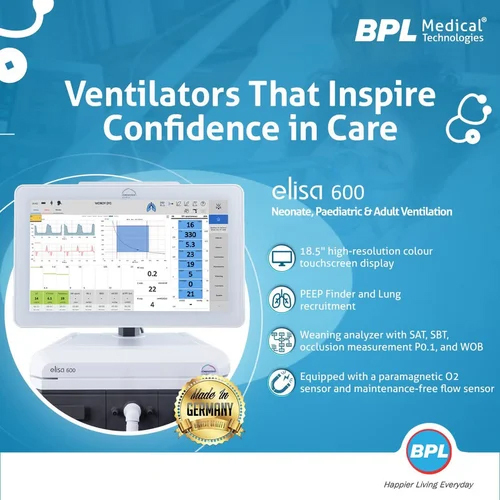 Bpl Elisa 600 Ventilators - Automation Grade: Automatic