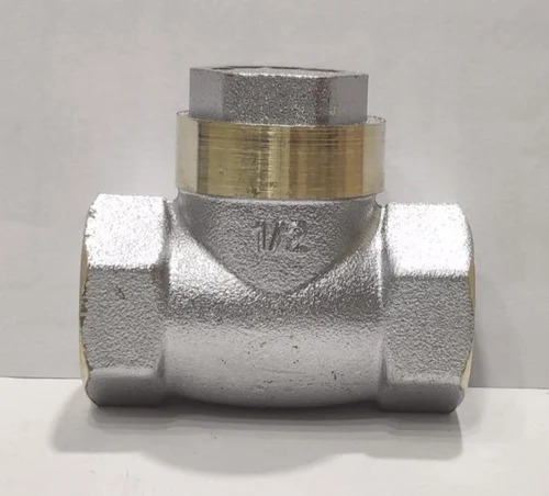 1-2 Inch Brass Horizontal Check Valve - Color: Silver
