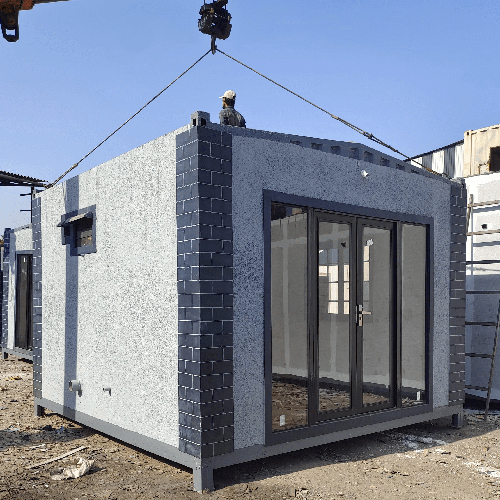 Prefabricated Portable Duplex Moduler Home - Floor Material: Cement Board + Vinyl / Pvc / Wooden Flooring