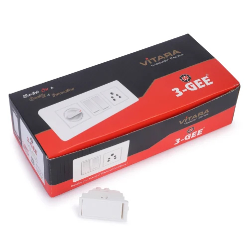 3-gee 6amp 1 Way Flat Switch - Color: White