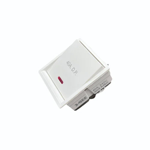 3-gee 40amp Flat Dp Switch With Porcelain - Color: White