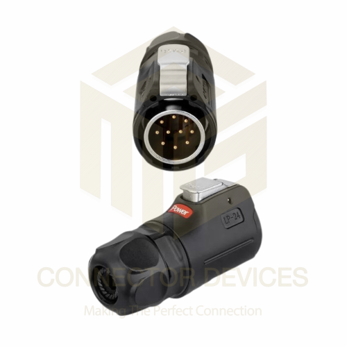LP24 400V 10A 10Pin Male Plug IP67 Waterproof Power Connector Plastic+Metal Shell Solder Terminal