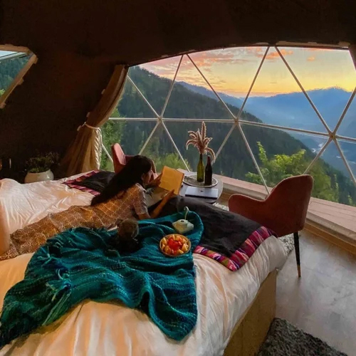 luxury glamping tent