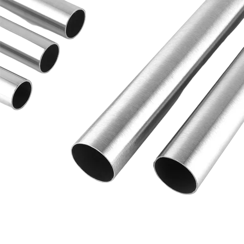 Stainless Steel Round Pipe 304 Grade Brush Finish - Color: Silver