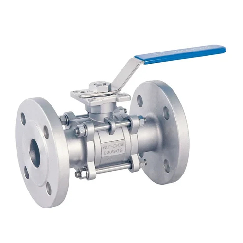 3 Pc Flanged Ball Valve - Color: Silver