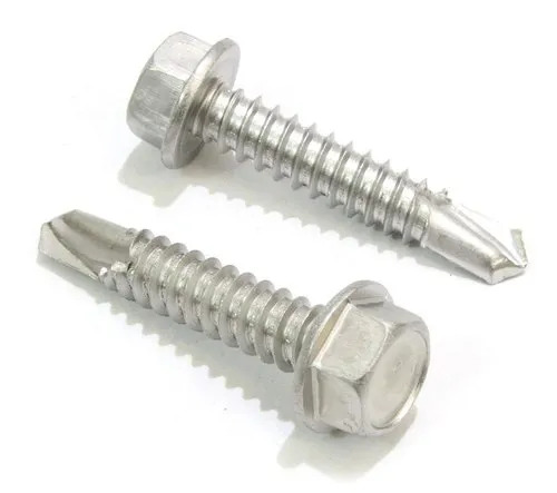 Hex Head Self Drilling Screw - Color: Silver