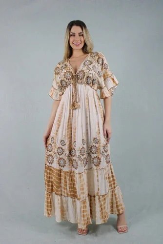 Desert Bloom Embroidered Maxi