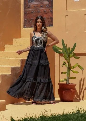 Midnight Oasis Embellished Maxi Dress