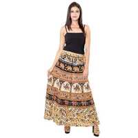 Bagru Printed Wrap Around Skirt - Color: Multi Color
