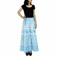 Pigment Printed Wrap Around Skirt - Color: Multi Color