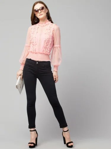 Bo4 Peach Ladies Top - Feature: Good Quality