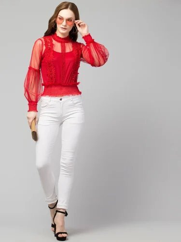 Bo4 Red Ladies Top - Feature: Good Quality