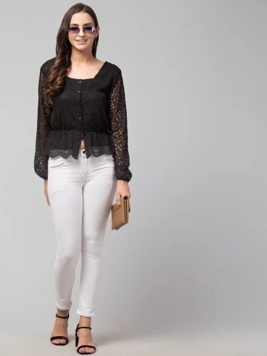 Bo23 Black Ladies Top - Feature: Good Quality