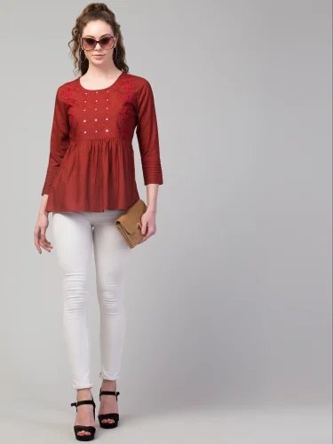 Bo31 Red Ladies Top - Feature: Good Quality
