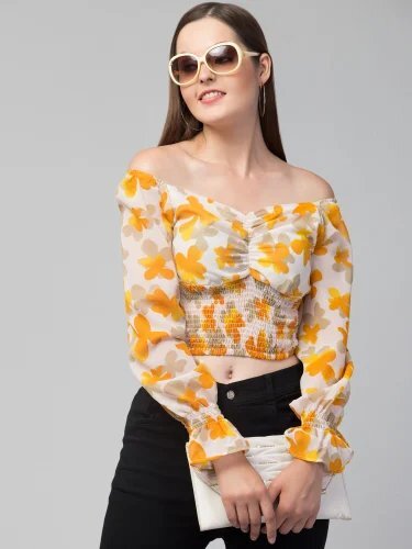 Bo45 Yellow Ladies Top - Feature: Good Quality