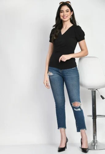 Bo91 Ladies Black Top - Feature: Good Quality