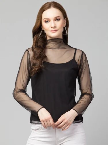 Pbb Black Ladies Top - Design: Plain