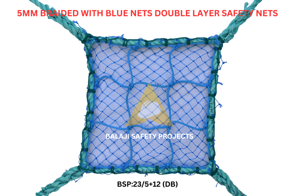 5Mm Braided With Blue Nets Double Layer Safety Netsbraided With Blue Nets Double Layer Safety Nets Braided With Blue Nets Double Layer Safety Nets - Hole Shape: Customized