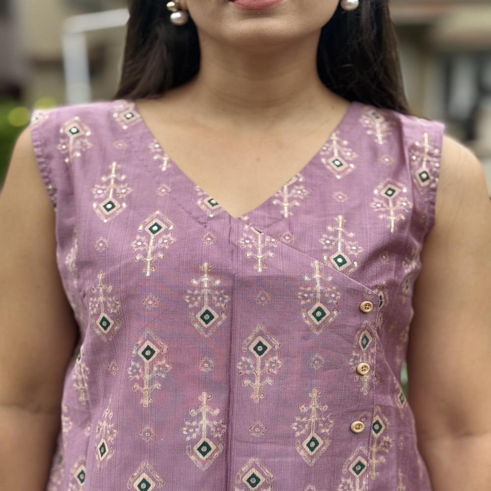 Indie Floral Printed Vest - Color: Pink