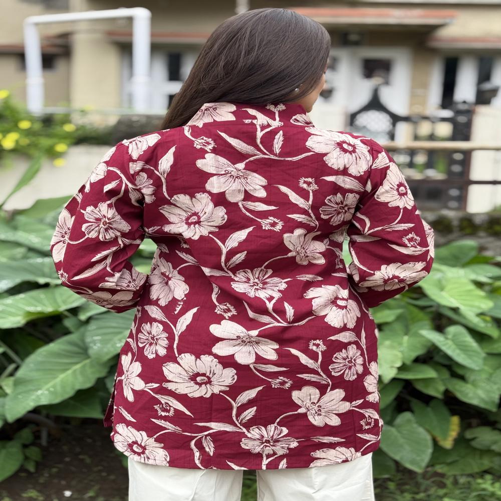 Ethnic Floral Motif Short Kurti