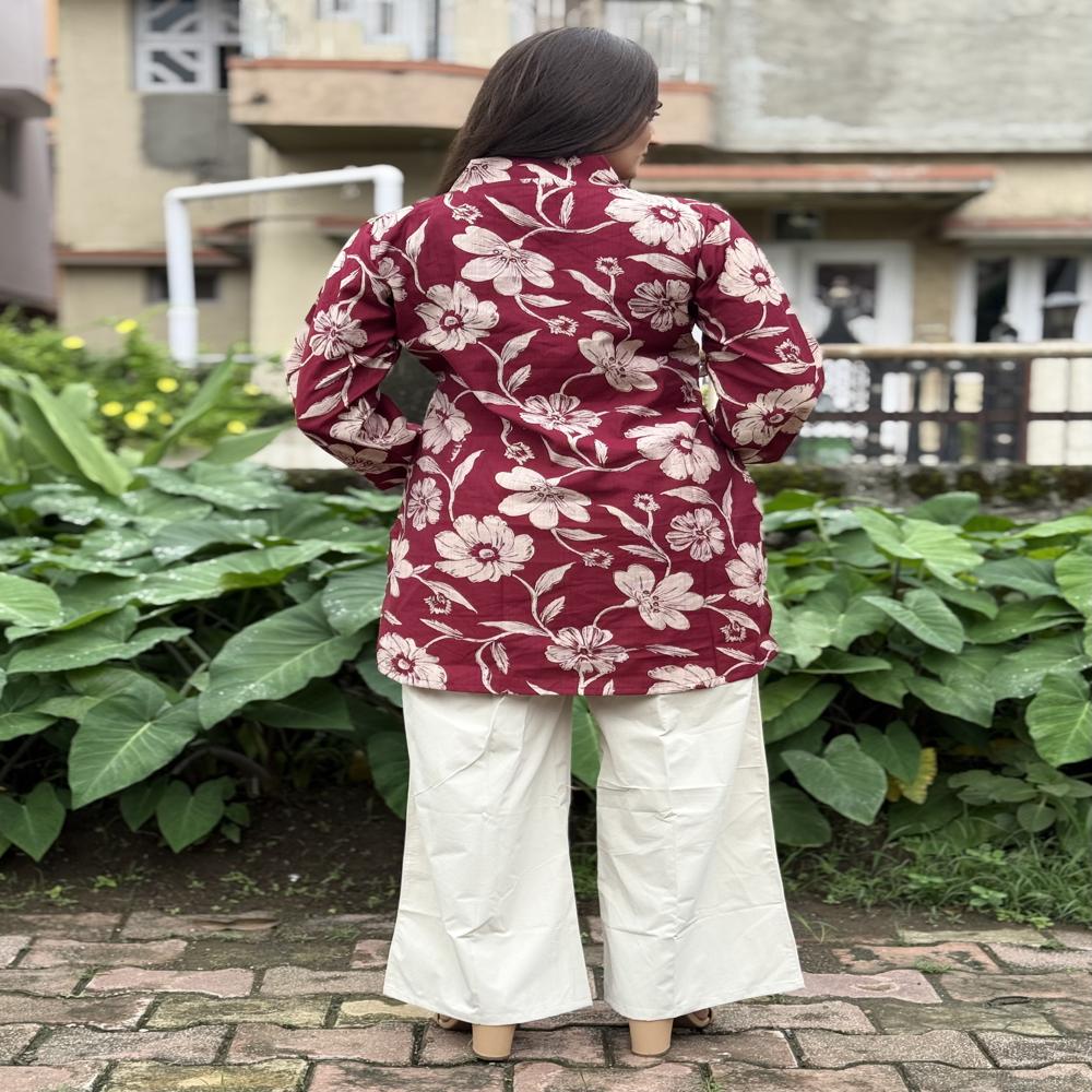 Ethnic Floral Motif Short Kurti