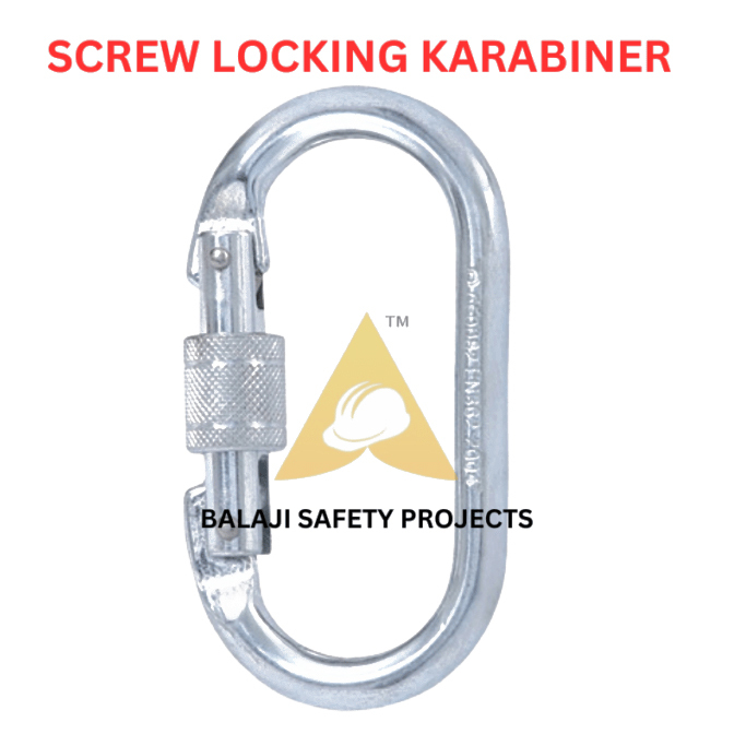Screw Locking Karabiner Hook - Color: Silver