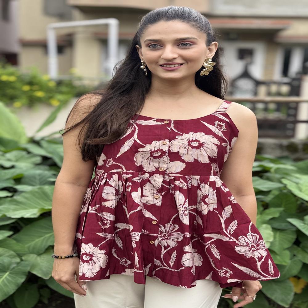 Floral Peplum Top - Age Group: Females