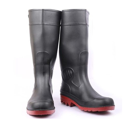 Full Size Safety Gumboot - Color: Black/ Grey