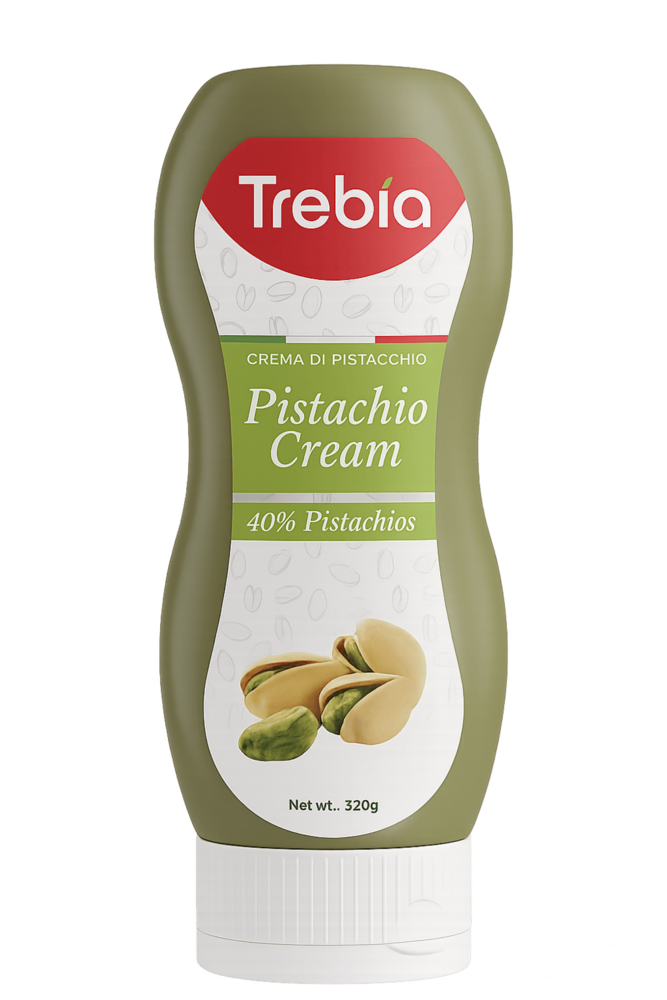 Trebia Pistachio Spread 40% 1a Kga | Creamy Spread With Roasted Pistachios | Ideal For Ice Creams Toppings, Chocolates, Baking & Desserts - Additional Ingredient: Sugar